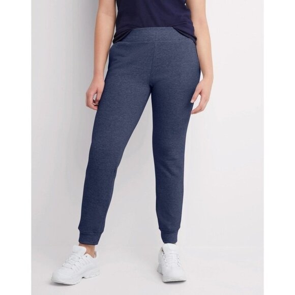 NWT Hanes EcoSmart Women's Fleece‎ Joggers, 29" Size S Color Navy Heather - Picture 1 of 10